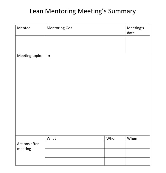 Lean Mentoring Program