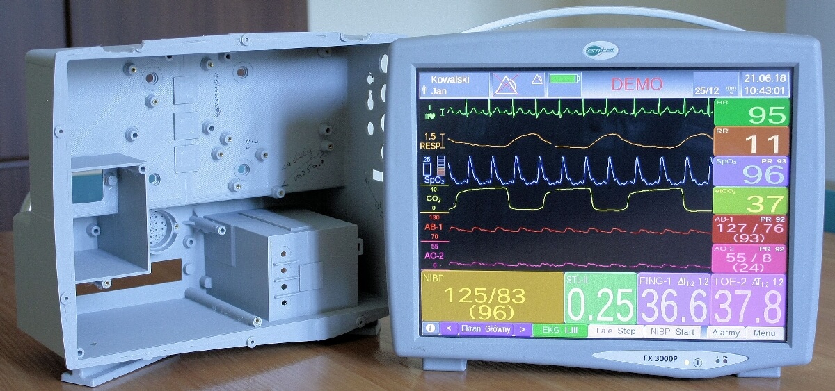 Kardiomonitor wydrukowany w 3d